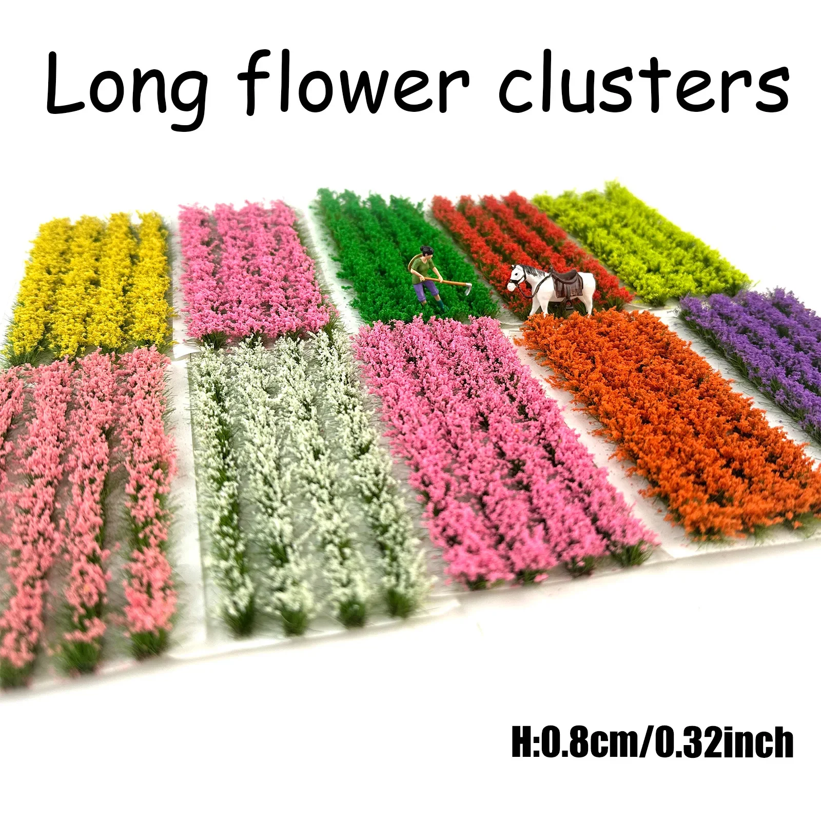 0.32 polegada diy modelagem simulação longo flor cluster grama tufo para ho n trem ferroviário layout/argaming/jardim paisagem/iorama