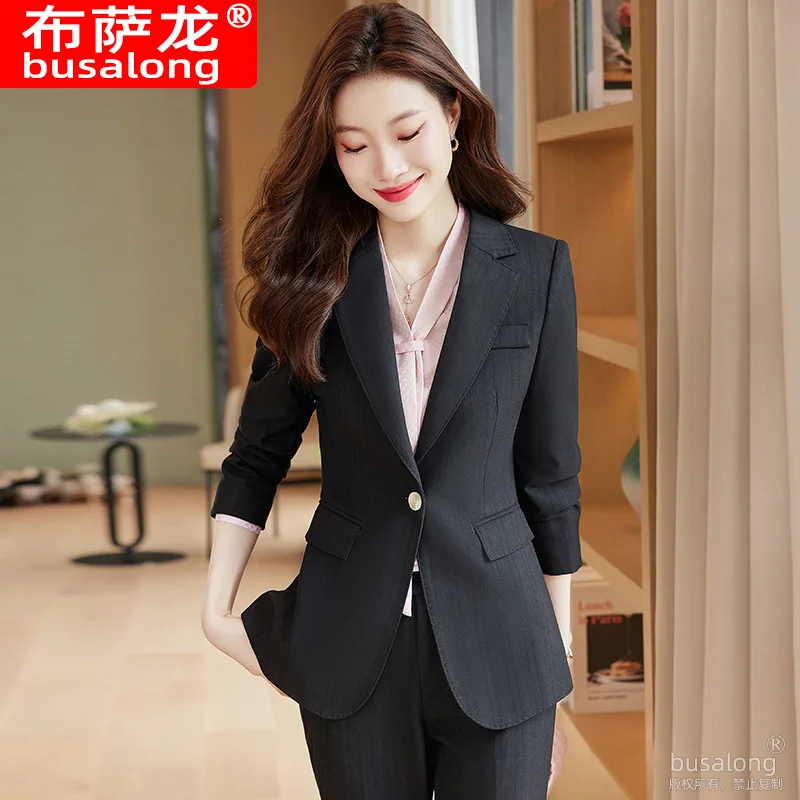 Petite veste Blazer décontractée pour femmes, nouveau Style automne hiver, ensemble de costume formel professionnel élégant à la mode haut de gamme