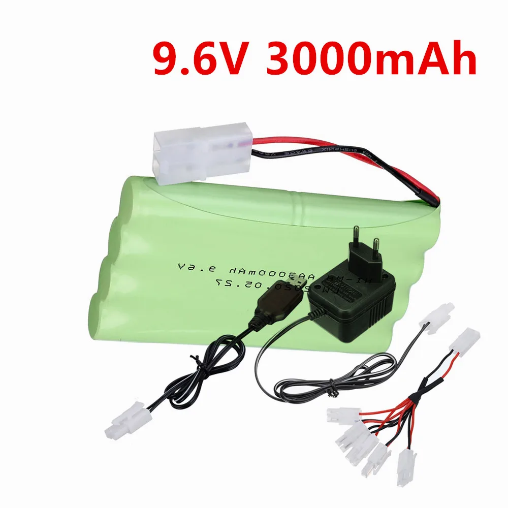 9.6V 3000mah NiMH Battery or 9.6V Charger For RC boat , RC car , tank toys, Lighting, model car,etc.