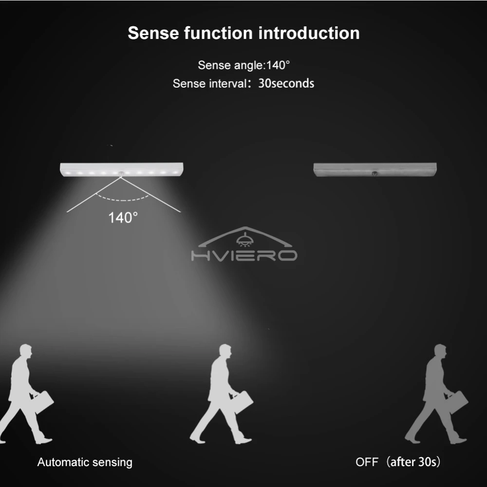 1/2/4/8X الذكية الإدراك خزانة الدرج الإضاءة 6/10LED PIR محس حركة مصباح خزانة خزانة السرير تحت خزانة ضوء الليل #4