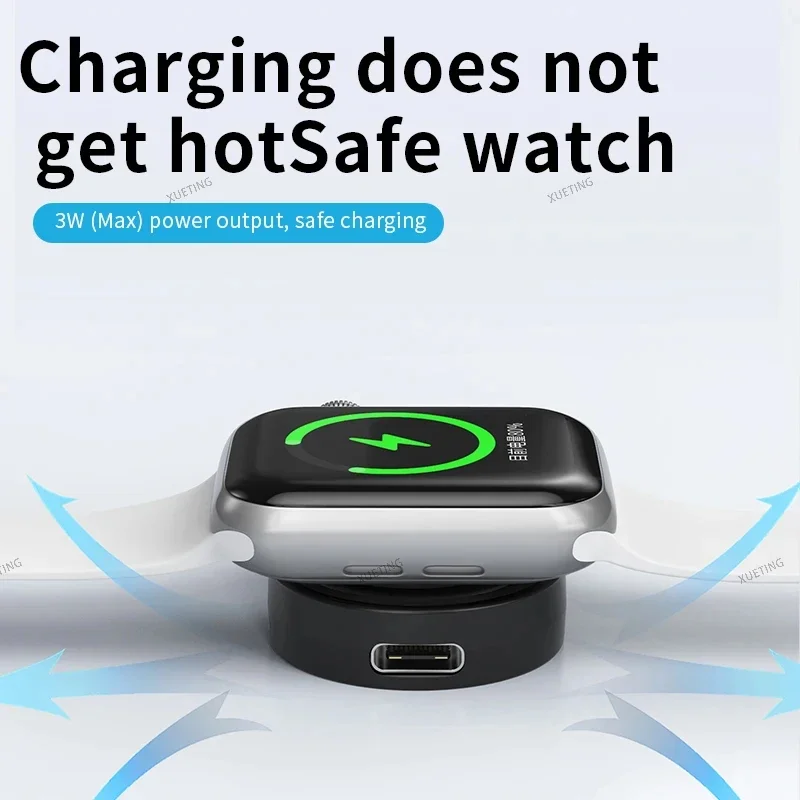 Portable Wireless Magnetic Watch USB A Charger for Apple Watch 9 8 7 SE Ultra Type C Fast Charging Dock for iWatch 6 5 4 3 2