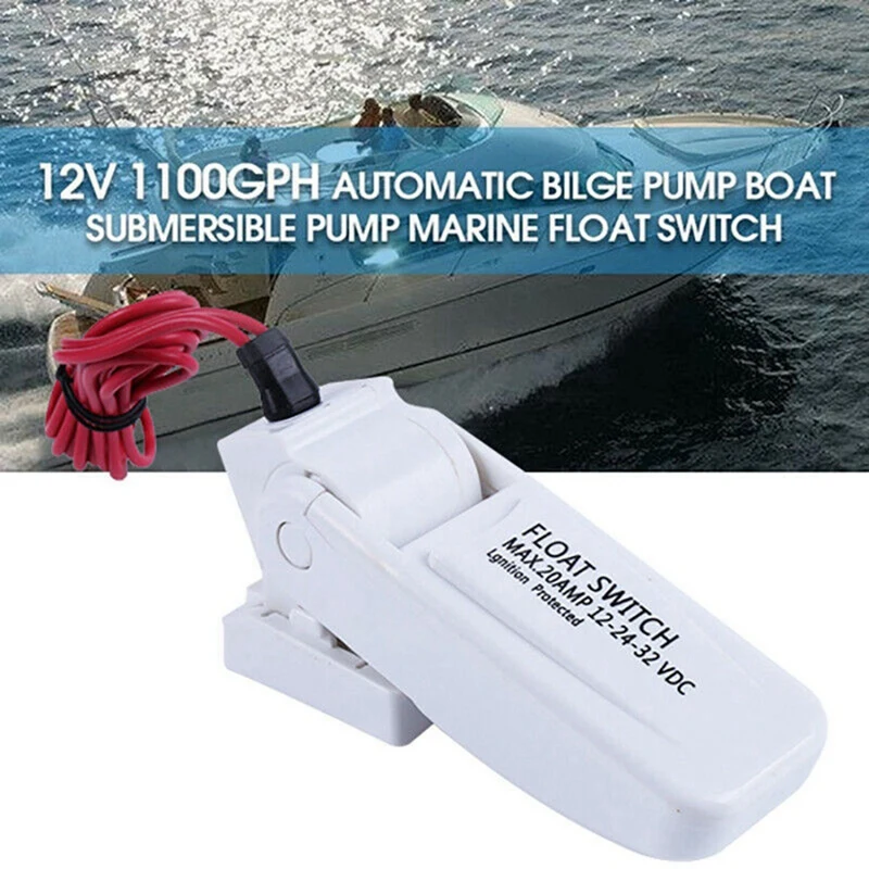 2Pcs 12V 1100GPH Automatic Float Switch 12V Float Switch Bilge Pump Marine Float Switch U7W6