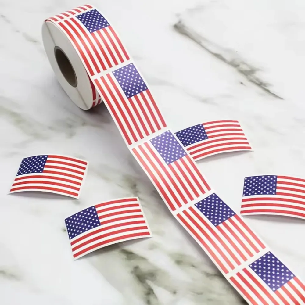 5000Pcs/Roll American Flag Stickers USA Patriotic Sticker For Notebooks Cards And Scrapbooking Office Stationery Sticker