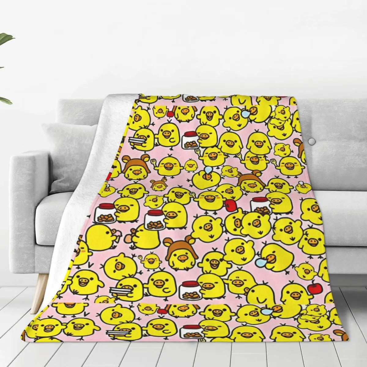 Rilakkuma Cartoon Blanket Airplane Travel Flannel Bedding Throws For Couch Chair Warm Soft Custom DIY Quality Bedspread