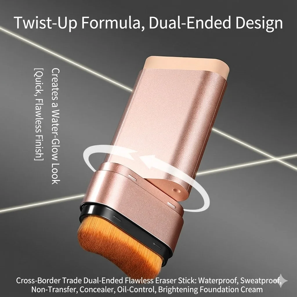 عصا كريم أساس مائي من LIFE GIRLS 2 في 1 مع فرشاة | توهج ديوي قابل للبناء | مكياج بشرة زجاجية كورية | صديق يدوم طويلاً والسفر #5