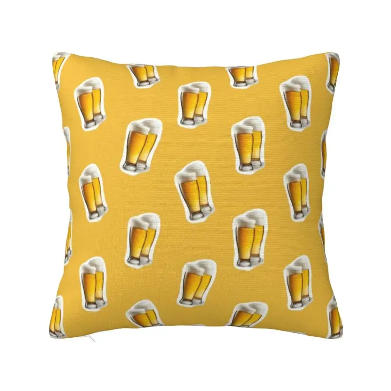 Custom Cheers To Beer Pattern Pillow Case 40x40cm Drinking Lover Nordic Cushion Cover Soft Pillowcase