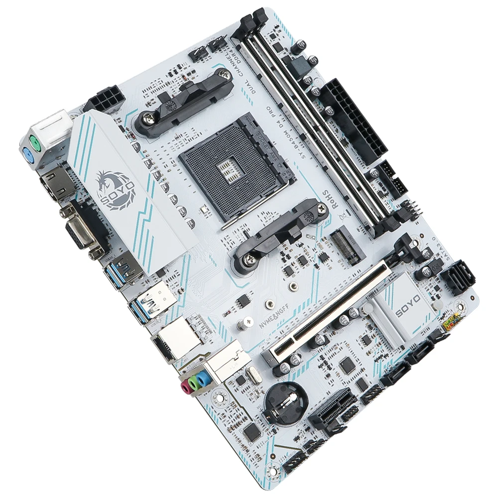 SOYO AMD B450M Game Motherboard DDR4 Memory AM4 Ryzen M.2 NVME Desktop Computer components CPU PCIE3.0X16 SATA3.0 8PIN HDMI VGA