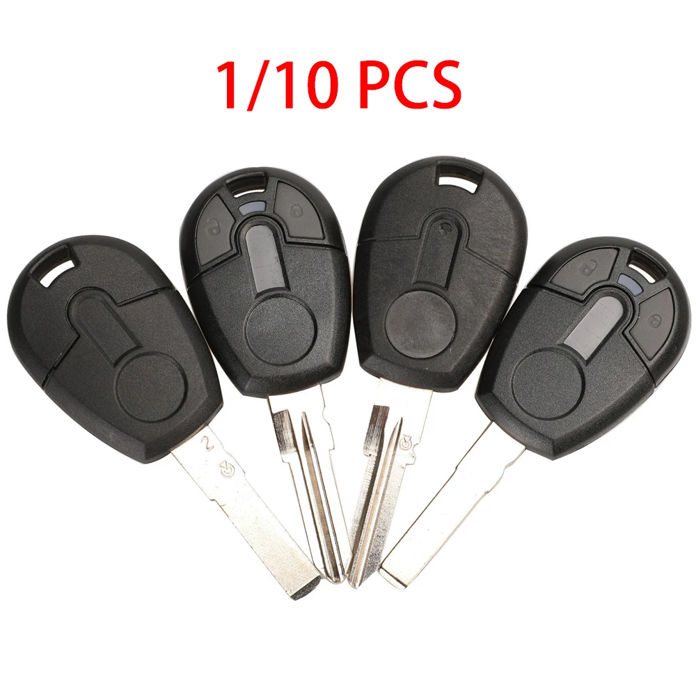 Jingyuqin, 1/10 unidades, carcasa para llave de coche con 2 botones, para Fiat Brasil Positron, cubierta para llave de coche sin cortar, hoja GT15R SIP22