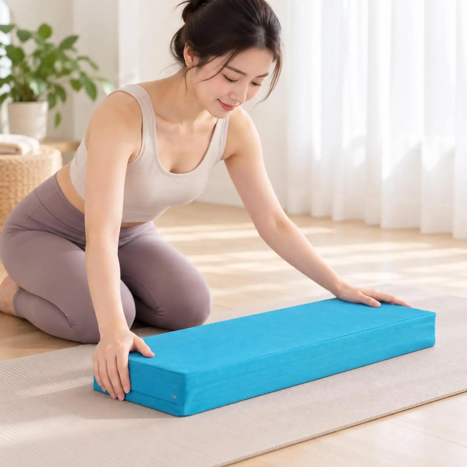 Inversion Yoga Support Pad for Shoulder Stand Alignment with Dense Foam Cushion and Washable Outer Cover for Comfortable