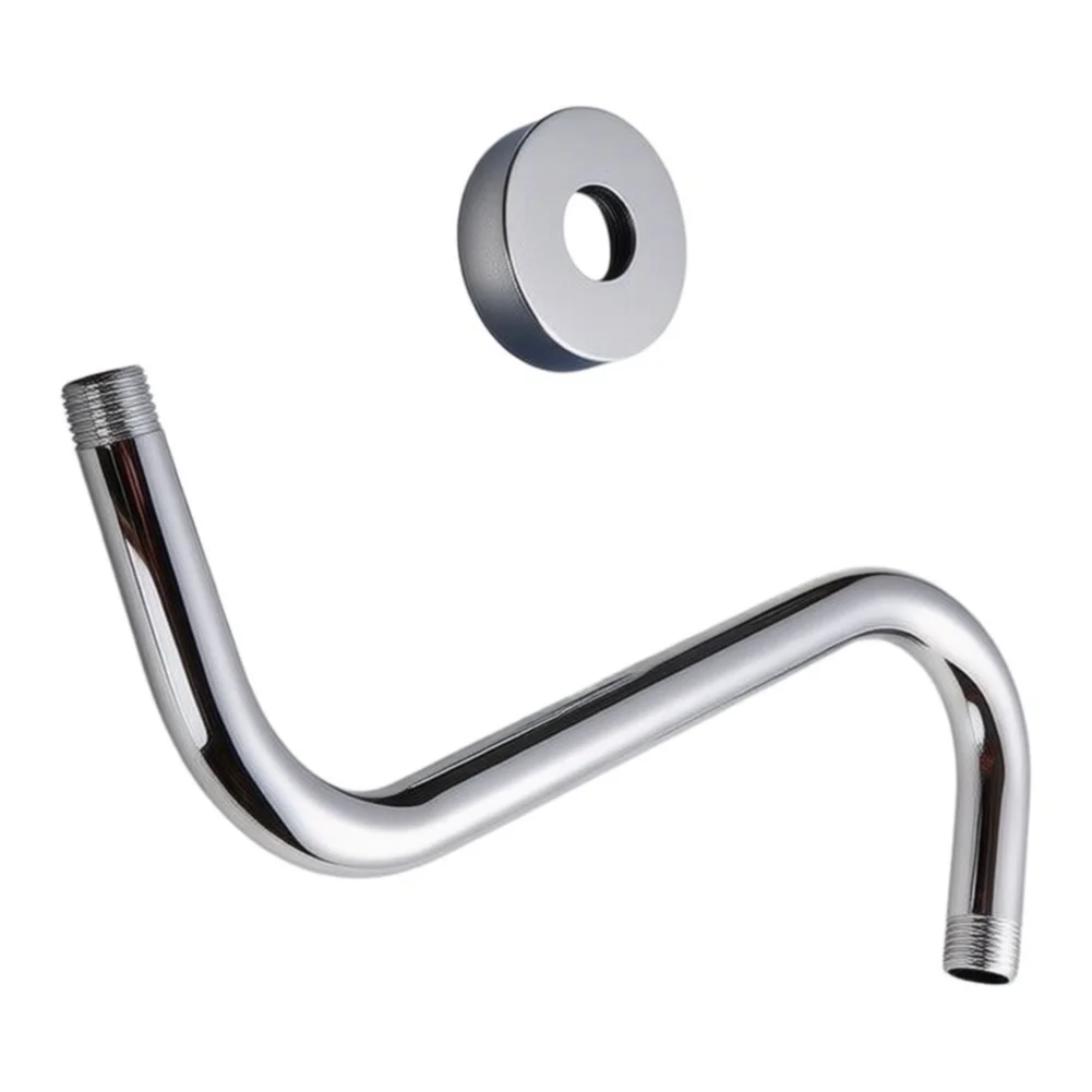 for S Shaped Shower Arm Designed for Tight Sealing Performance 10 Inch Length with Flange and 1/2 Inch Male NPT Thread