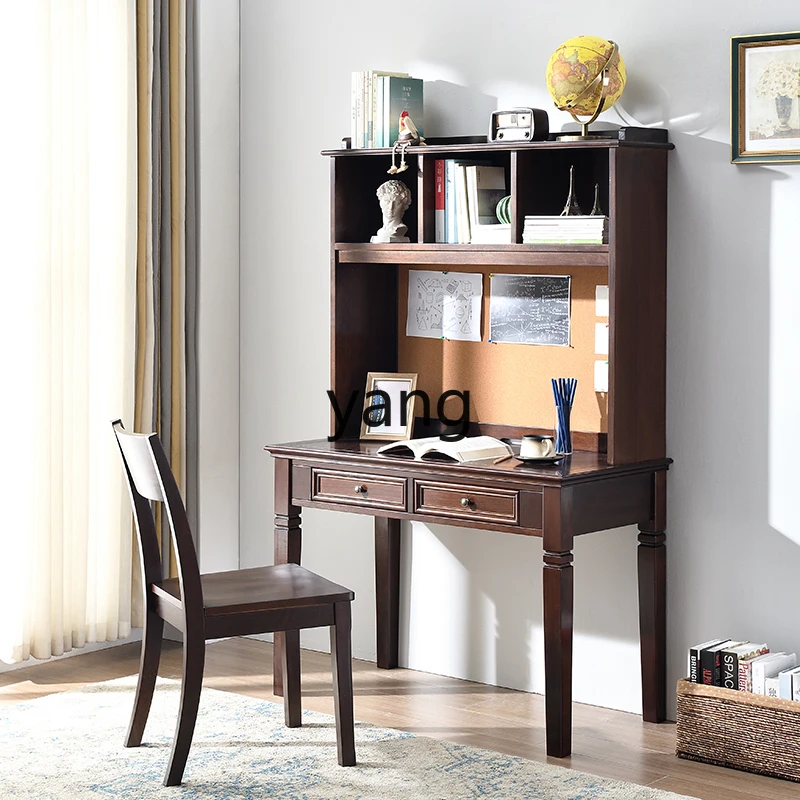 LH جميع أرفف الكتب المصنوعة من الخشب الصلب، مكتب كتابة لغرفة النوم، مكتب كمبيوتر منزلي صغير