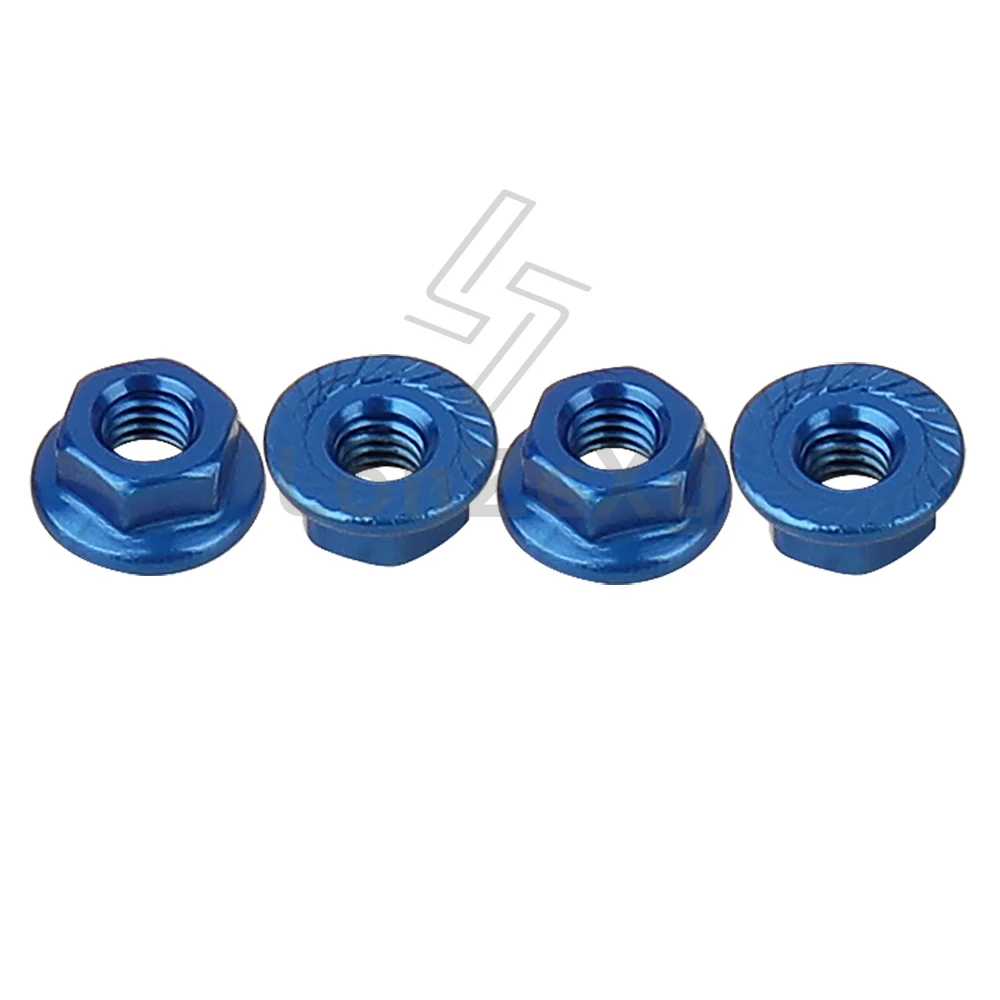 4/10p cnc Aluminium legierung Flansch Konter mutter m4 mehrfarbig für 1/10 1/14 rc Auto LKW Crawler Drift trx4 scx10 scania Universal teil – Detail 9
