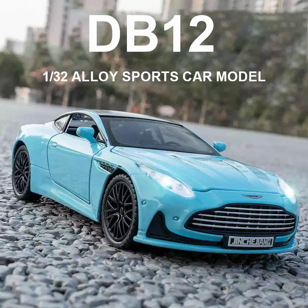 1:32 Scale Alloy Diecasting DB12 Cars Models Toys 4 Doors Opened Miniature Sports Car Wheel Pull Back Vehicles Birthday Presents
