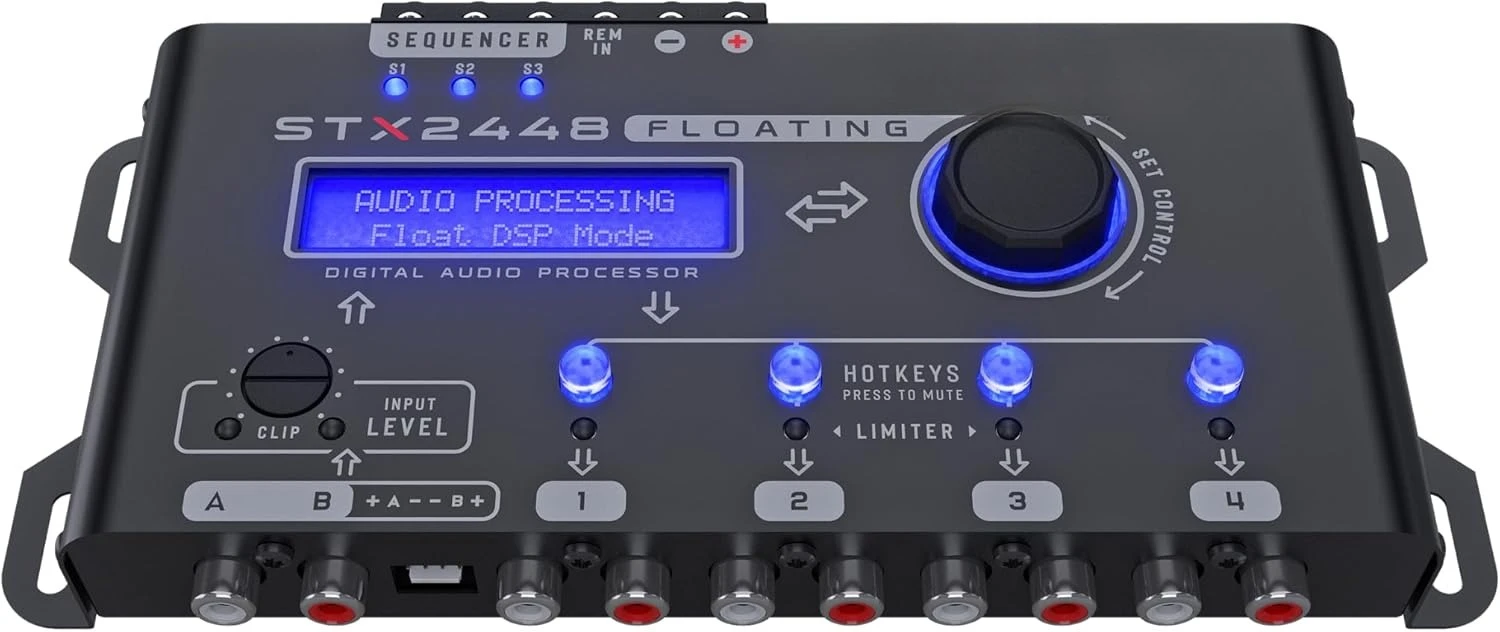 STX2448 FLOATING PRO - โปรเซสเซอร์ DSP ระดับมืออาชีพเต็มรูปแบบ, สัญญาณดิจิตอล, โปรเซสเซอร์ PRO, ครอสโอเวอร์ และอีควอไลเซอร์กราฟิก 15 แบนด์, ขายดี