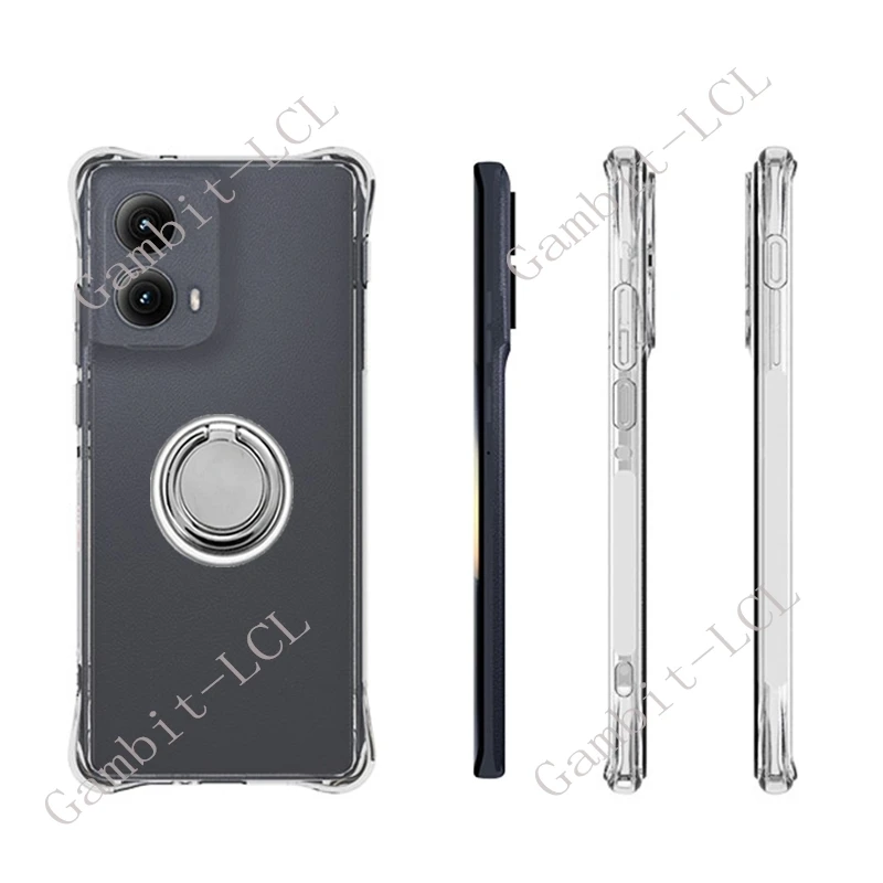 For Motorola Edge 2024 5G Edge2024 Gen 5 Gen5 Back Ring Holder Bracket Phone Case Soft Silicone TPU Original Shockproof