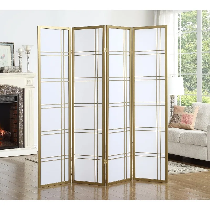 

4-панельная 4-панельная перегородка Golden Room, золотистая