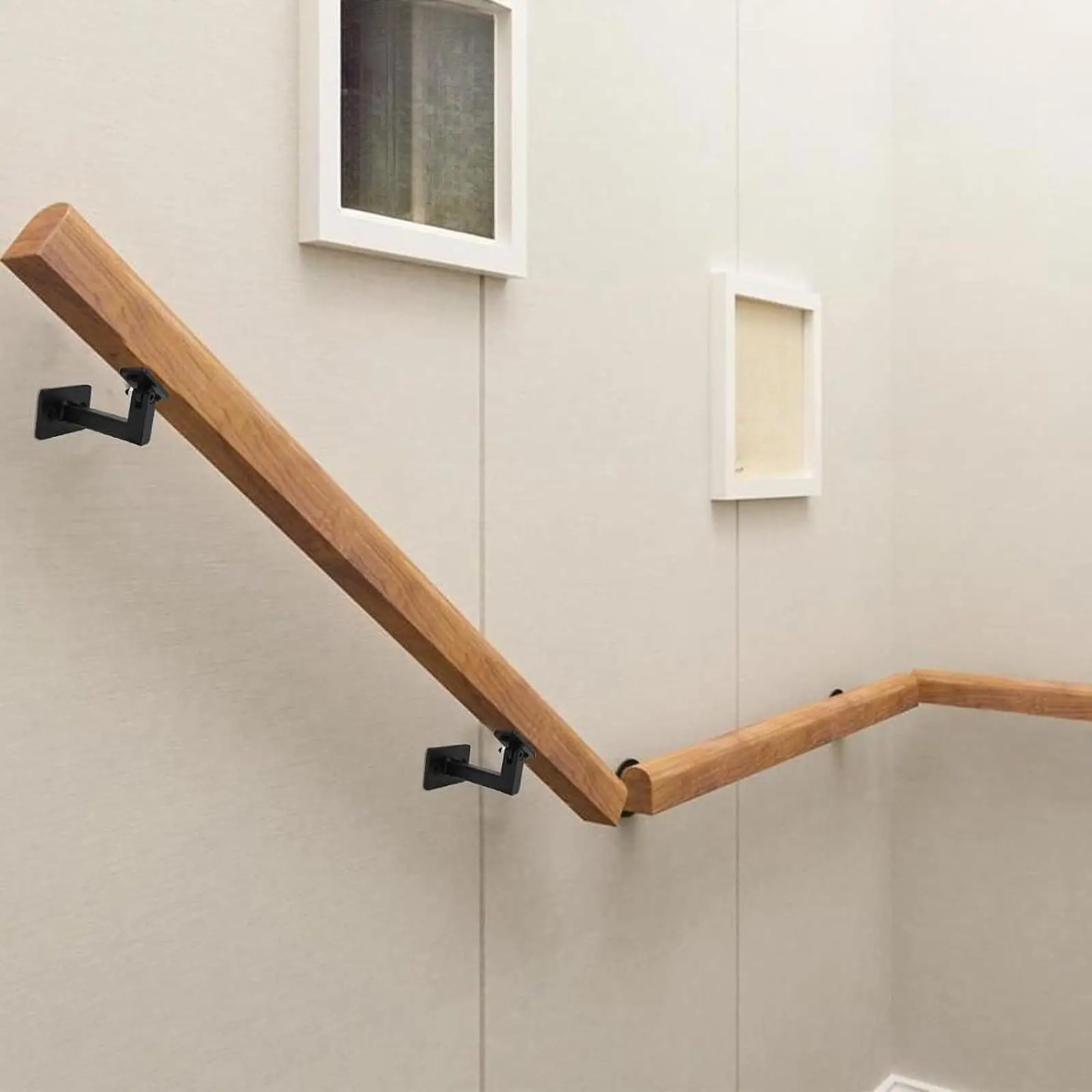 4 Pieces Swivel Handrail Brackets with Screws for Staircase Stair Railing DIY Stair Handrail Fittings Black Railing Bracket