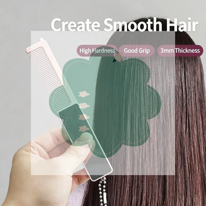 1Pcs New With Mirror Foldable Comb Anti-Static Mini Massage Comb 2 In 1 Makeup Mirror For Travel