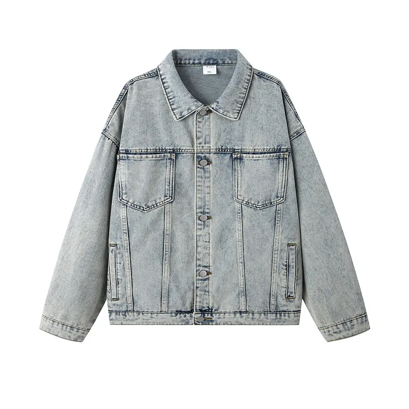 

Jeans Coat for Men Black Autumn Denim Jackets Man High Quality Winter 2025 Light Color Coats Youth Tops