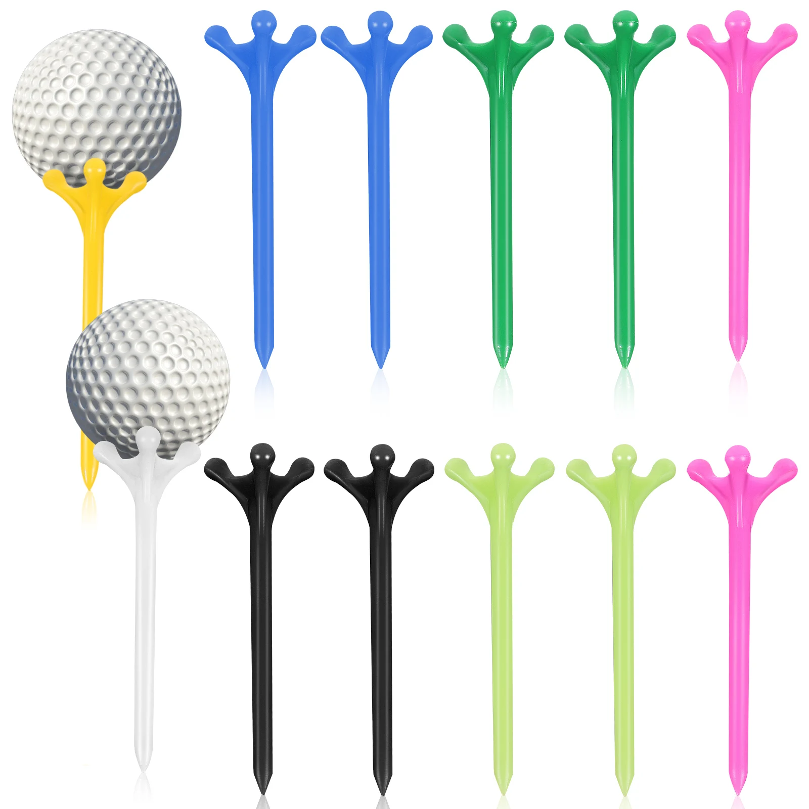 

12 Pcs Golf Tees ABS Plastic Ball Holders Practice Accessories Indoor Outdoor Courts Lawn Training Supplies Golf Nails