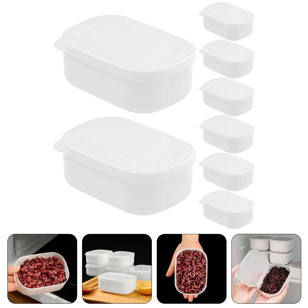 

8 Pcs Pantry Rice Box Containers for Food Refrigerator Salad Dressing Bowl Plastic Fridge Storage Organizer Baby