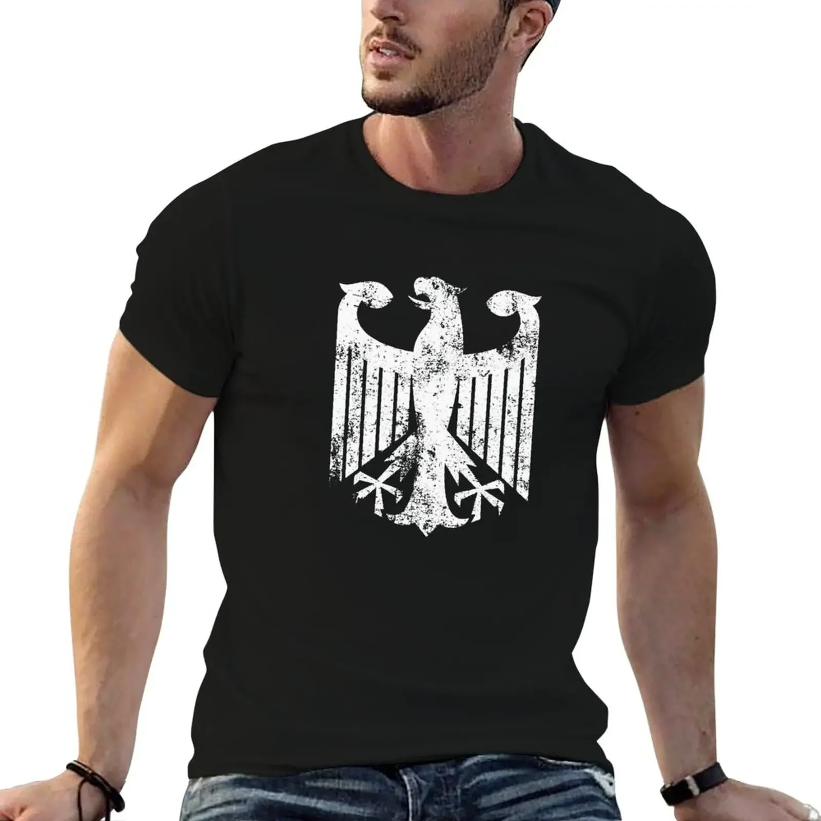 Germany Flag · White Symbol · Distressed T-Shirt boys animal print cute tops mens designer clothes