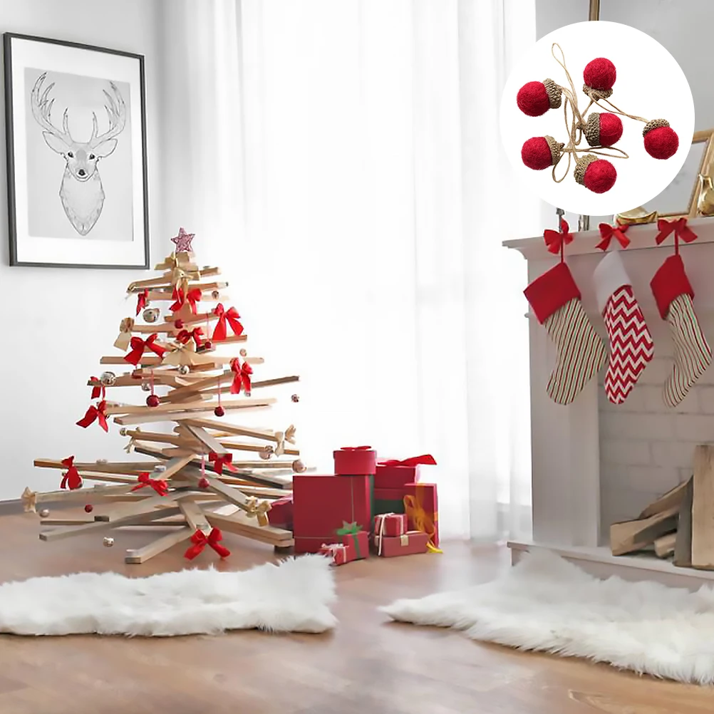 

6Pcs Pine Cone Acorn Hanging Pendants Christmas Decor Xmas Tree Ornaments DIY Gifts Hanging Pendant Christams Decor