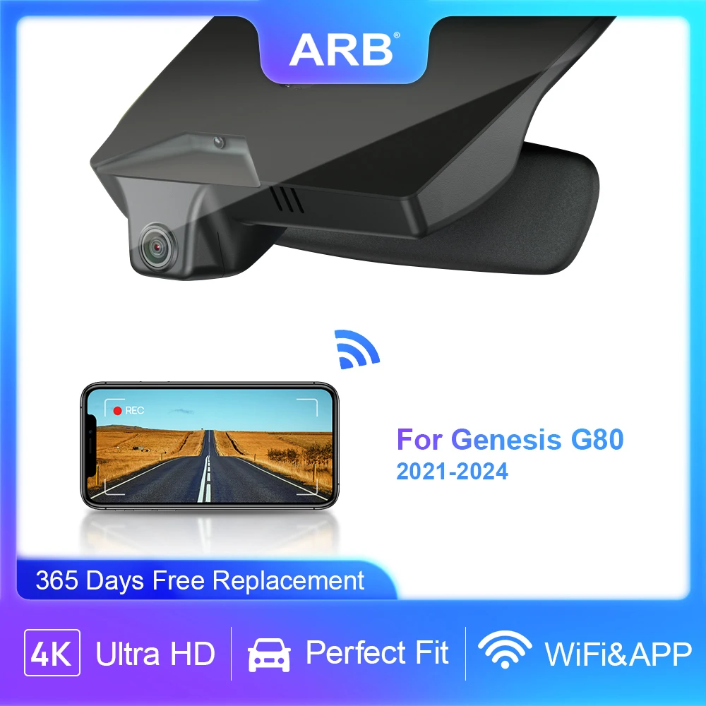 

4K Front and Rear Cam for Genesis G80 2nd Gen 2021 2022 2023 2024, ARB OEM Style Dash Cam for Genesis G 80