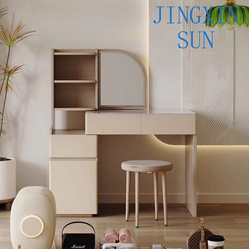 Cream wind dresser retractable rock slab makeup table vanity Dressing table desk dressers Toiletries dresser Bedroom Furniture