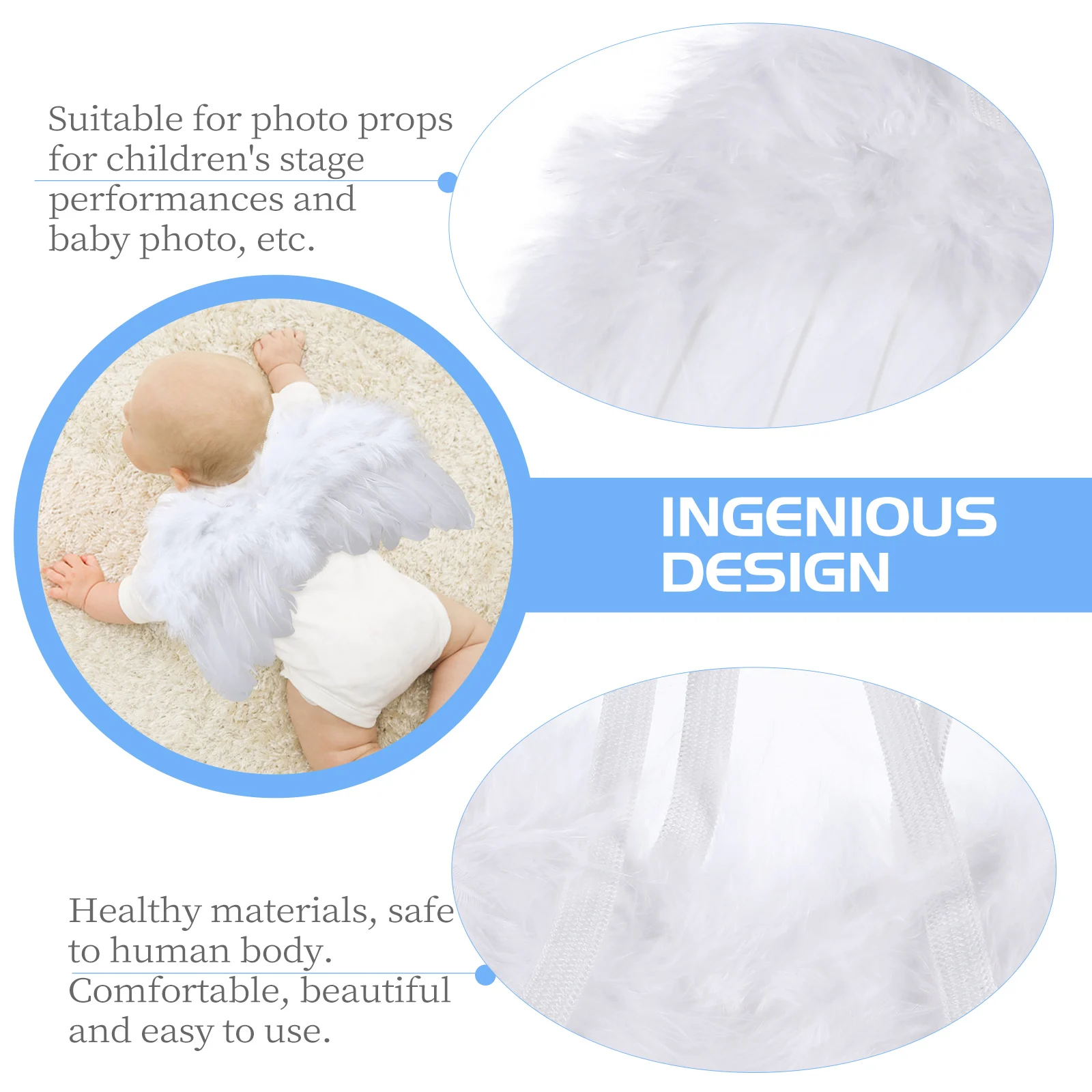 

1Set Leaf Headband Angel Wings Photo Props Newborn Baby Shower Gift Reusable Comfortable Decorative Angel Wing Decor