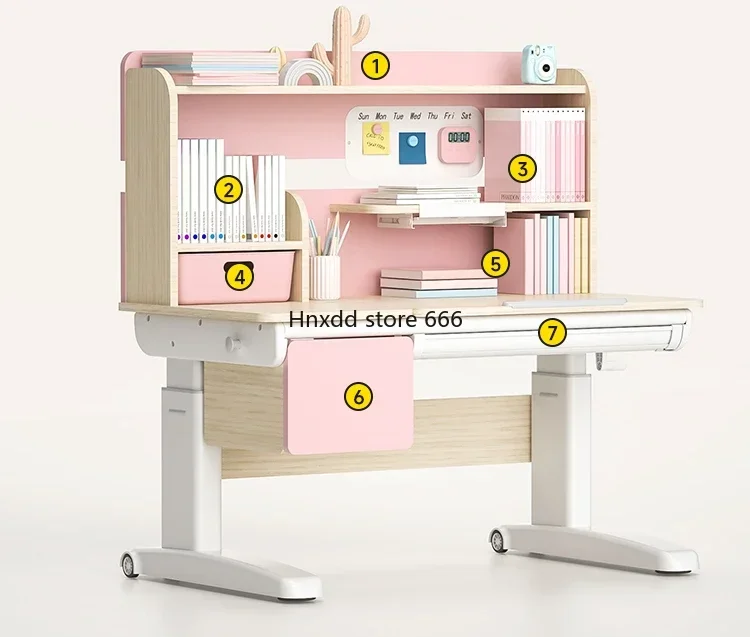 Children's desk can lift primary school students writing table solid wood desks and chairs