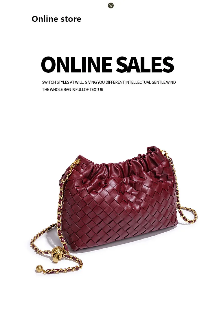 Bolso tejido a mano 2026, bolso nube, cadena pequeña, bolso bandolera, bolso de hombro versátil de lujo ligero para mujer, a la moda