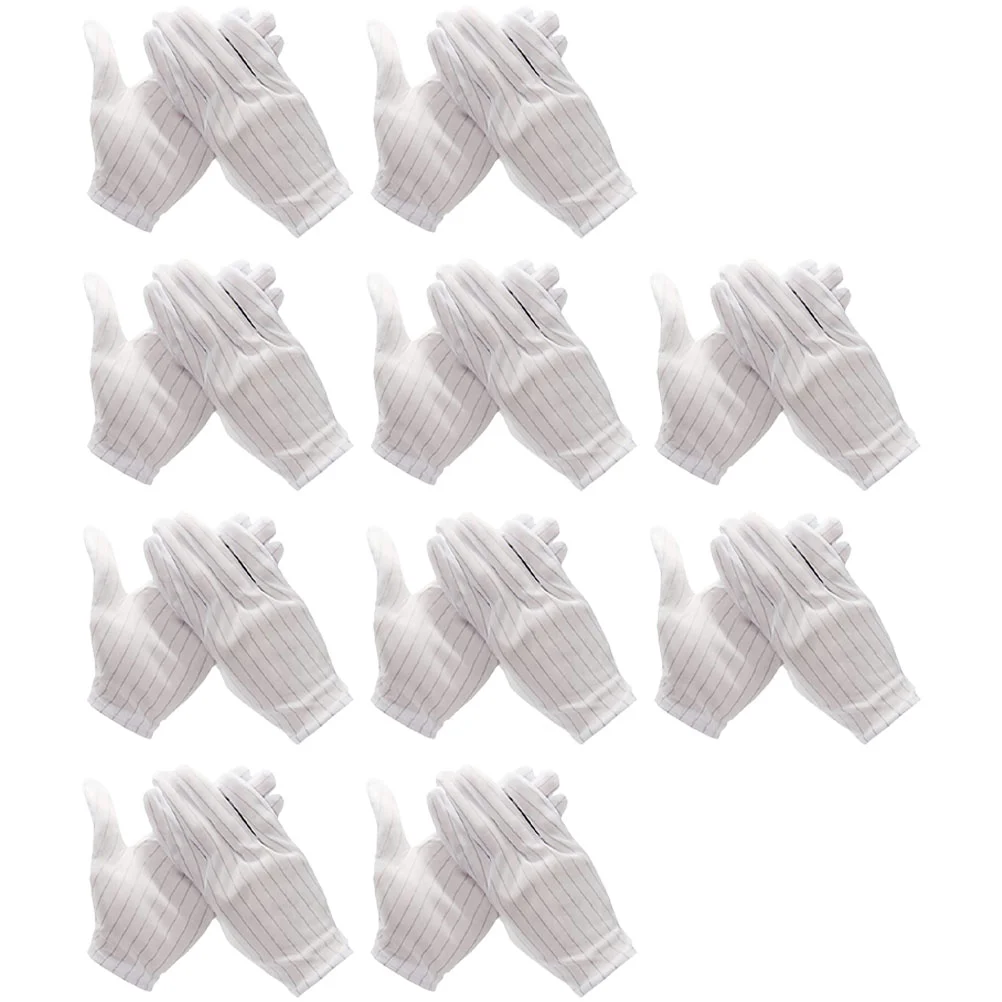 

10 Pairs Anti-static Gloves Work Computer Safety Protective Double Sided for Electronics Installation Repair Conductive Fiber