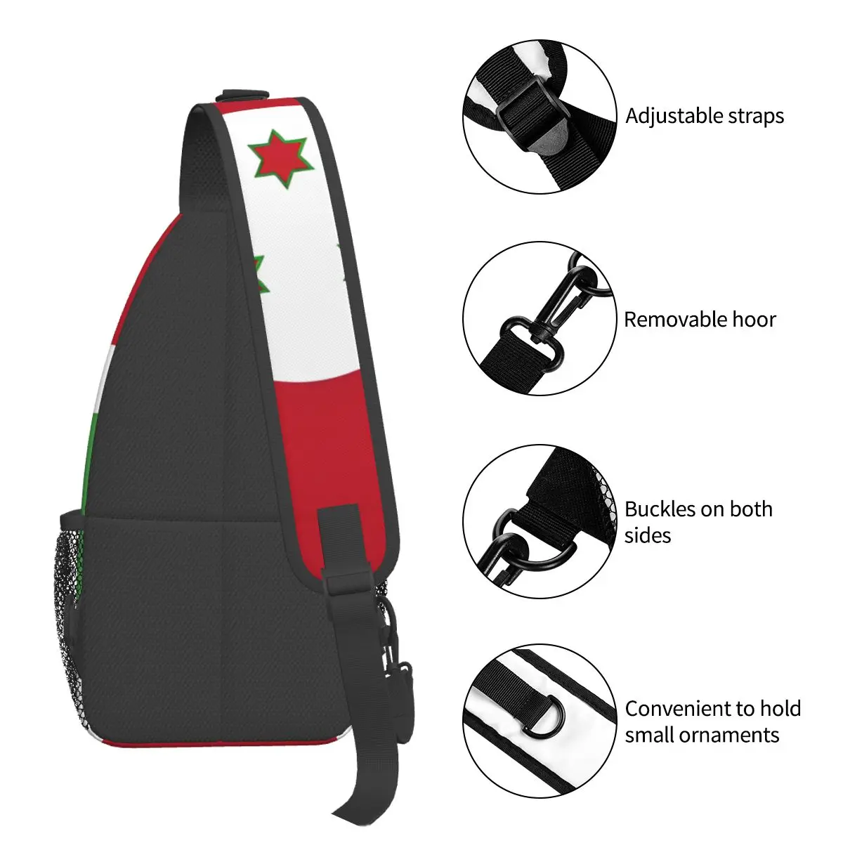 Mochila cruzada con patrón de bandera de Argentina, bolso de pecho, mochila de hombro, mochila de día para senderismo, paquete de viaje