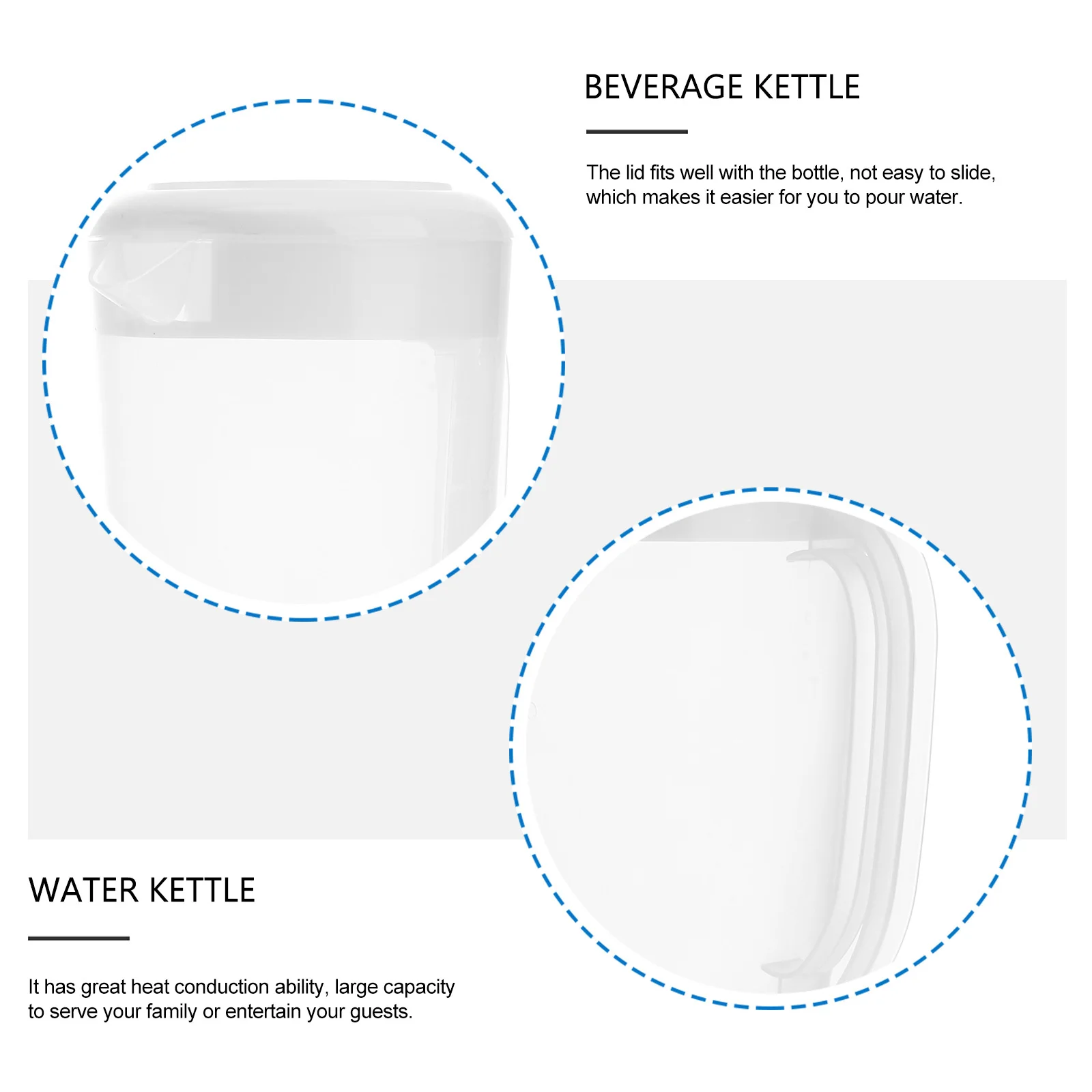 

Safe Plastic Water Pitcher with Lid for and Home Use Heat Resistant Large Capacity Beverage Kettle