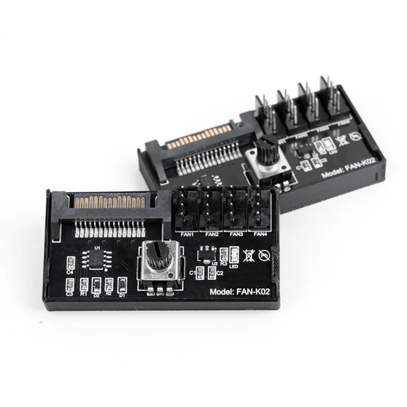 N11R--PWM-Вентилятор-Швидкость-Контроллер-Высокая мощность-Sata-DC-Power-4Pin-Вентилятор-ГУнов-NAS-Server-Вентилятор-Speed-Control-4-Way-PWM-Fan-Gernor