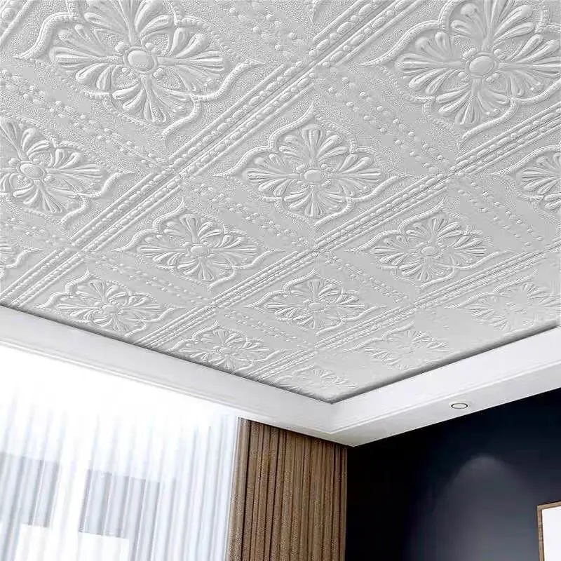 10-40 Pcs Ceiling Wallpaper 3D Waterproof Wall Stickers Self Adhesive Foam Wallpaper Living Room Wall Decoration Home Decoration