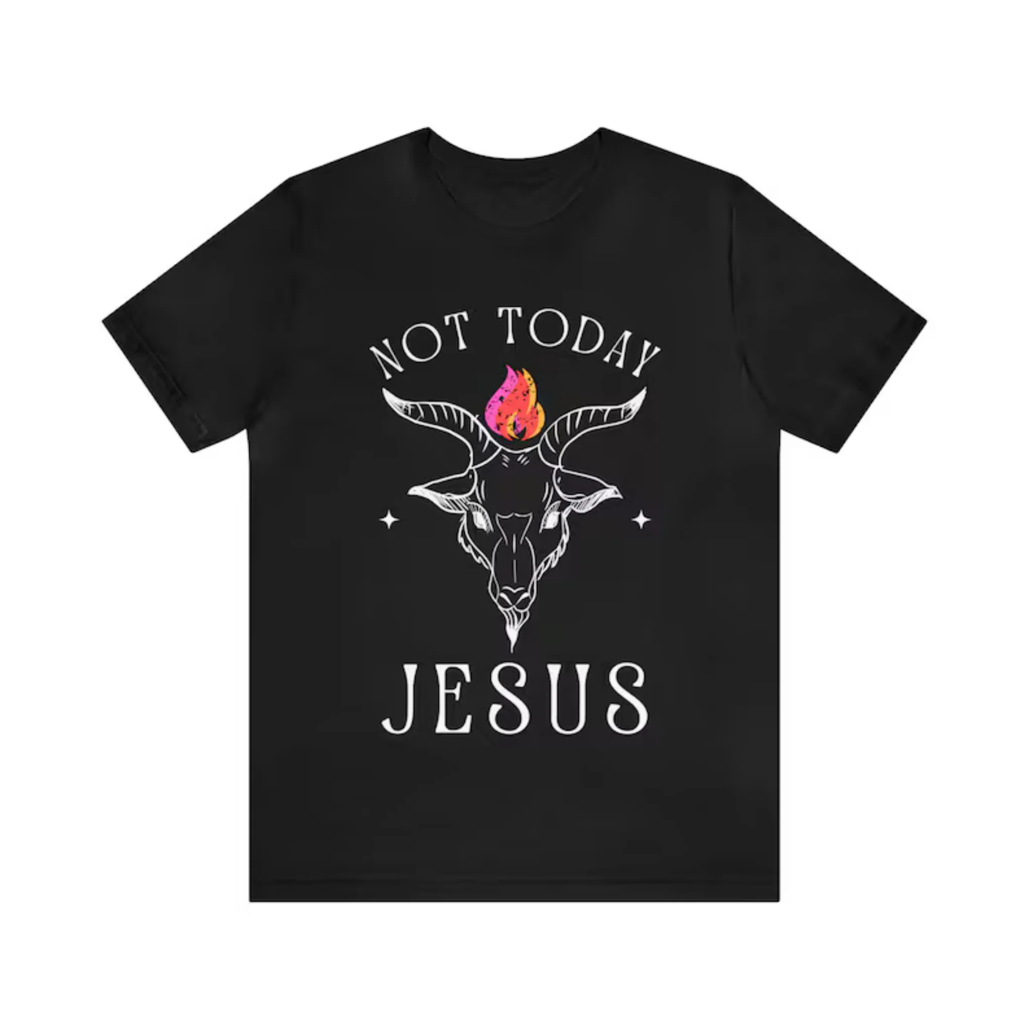Unisex Special Goat Head Art Graphic T Shirt Casual Crew Neck Short Sleeve Mysterious Style Tees Streetwear Daily Tops