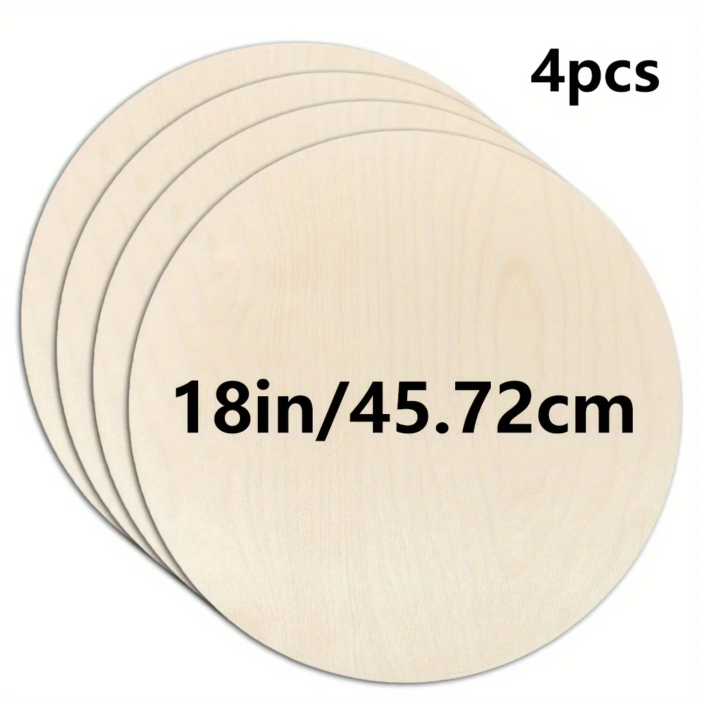 1/2/4pcs 18inch Crafts Wood Circle,cut Blank Round Wood Chip Blank Round Wood Circle,wood Circle for Painting,DIY Door Hanger,home,holiday Decor 3mm Thick