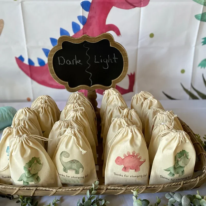 5pcs dinosaur candy gift bags Dino theme kid boy girl first 1st 2nd 3rd birthday party baby shower kindergarten decoration favor