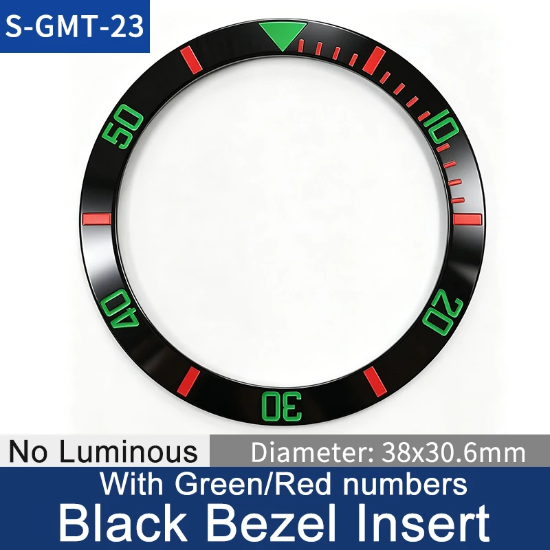 Sloped Ceramic Bezel insert GMT style 38*30.6mm For SKX007 SKX011