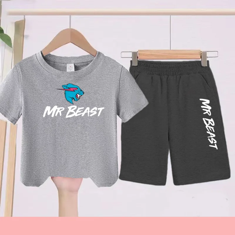 

Boy Girl Summer 3-12 Age New Model 2 Piece Set Short Sleeve+Shorts Comfortable Breathable Children Sportswear Casual T Shirt