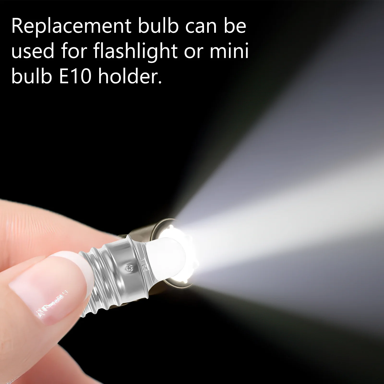 2 Pcs LED Flashlight Bulbs 3v Mini E10 Round Metal Small Light Bulbs for Torch Easy Install Replace Damaged Stable High