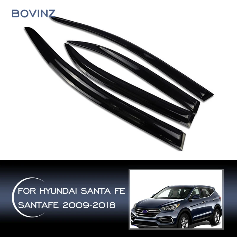 

4 шт. оконный Дефлектор козырек Защита от солнца и дождя для Hyundai Santa Fe SantaFe 2009 2010 2011 2012 2013 2014 2015 2016 2017 2018