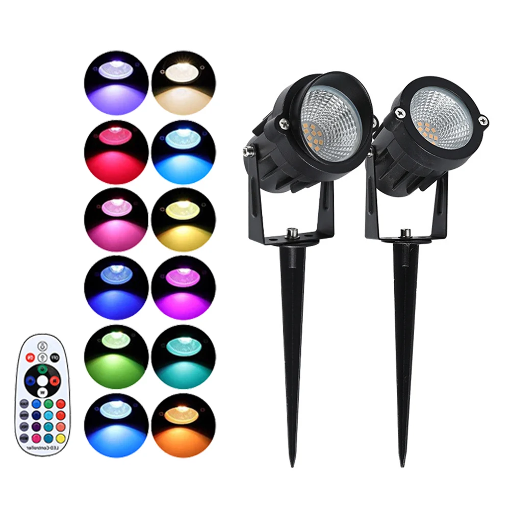 Rvb RC passerelle disque chemin lumière extérieure jardin paysage projecteur étanche Mini Diode électroluminescente pelouse sol projecteur