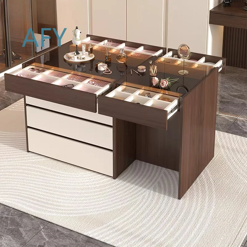 Cloakroom Jewelry Island Cabinet Dresser for Bedroom Household Use Simple Double-Sided Locker for Small Space Storage