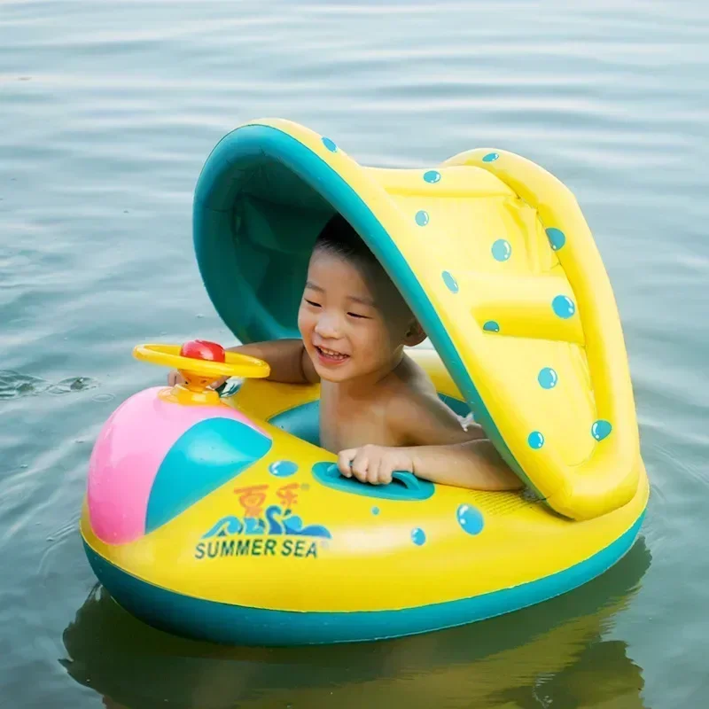 Baby Pool Float, Baby Inflatable Swimming Ring Pool Float, Baby Inflatable Swimming Floats with Safety Seat for Toddlers