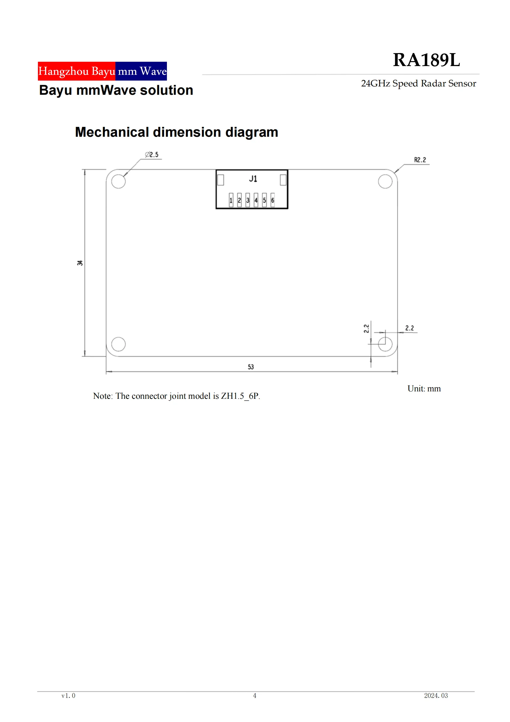 

2026unique High Quality Electronic Accessory Long-Range 24GHz Speed Radar Detection Sensor RA189L for Accurate and Stable Speed