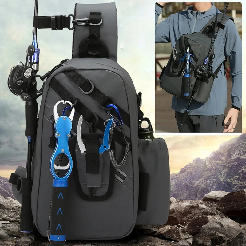 

Multifunctional Outdoor Fishing Bag Moisture-proof Portable Shoulder Bags Crossbody Pack Fishing Rod Equipment Storage Packs
