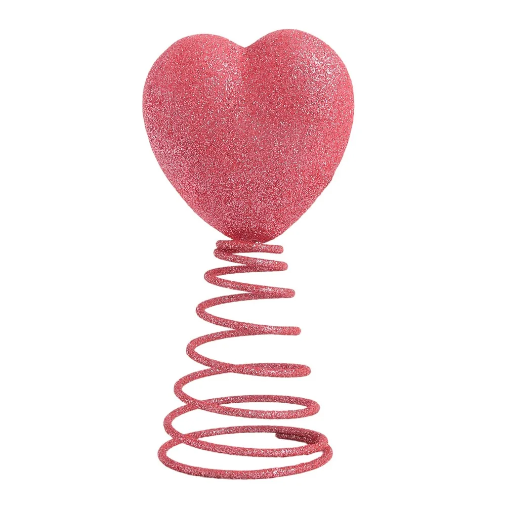 

Romantic 5 Inch Valentines Day Decorations Glitter Coil Spring Heart Tree Topper Mini Reusable Holiday Ornament Home Decoration